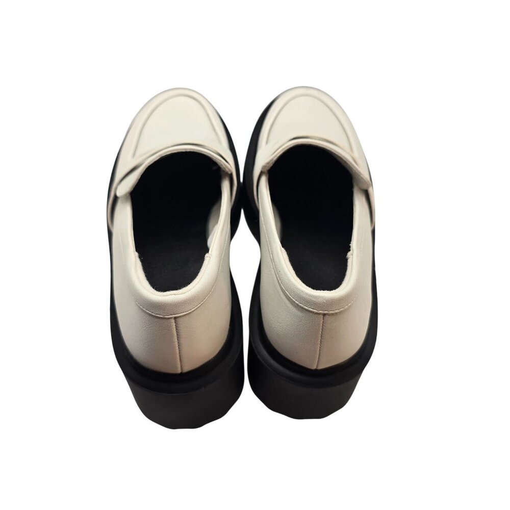 Wild Fable Women's Platform Penny Loafer White Faux Leather Shoes Size 6.5 in. - Picture 3 of 7